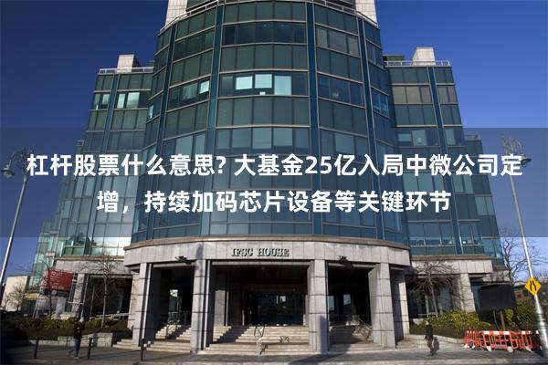 杠杆股票什么意思? 大基金25亿入局中微公司定增，持续加码芯片设备等关键环节